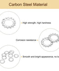 Heavy-Duty M8 External Serrated Washers, 304 Stainless Steel, 60 Piece Pack, External Tooth Washers For Mechanical Equipment Fasteners, Corrosion-Resistant, 15mm Outer Diameter, Bright Silver Finish, carbon steel material