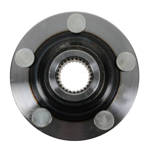 Front view of Front Wheel Hub Assembly For Subaru Forester Impreza Legacy And Saab OE Replacement Durable Hub With Easy Install And DIY Video Guides