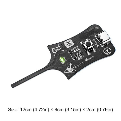 Type C Inductance Tester for Motherboard Coils, black electronic circuit board tool, 12cm x 8cm x 2cm dimensions