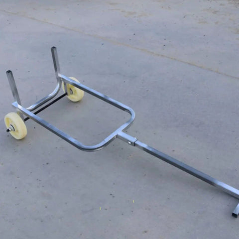Gas Cylinder Cart Heavy Duty Hand Truck With Steel Frame Upright Push Design And Long Handle Front Control Bar For Stable Rolling At Workshops Storage Facilities And Job Sites, steel wheels