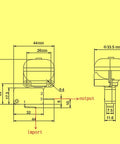 Technical drawing of Anti Tilt Safety Switch For Outdoor Patio Heaters, Tip Over Shut Off, 20 Amp High Power Replacement