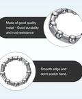 Bicycle Crank Ball Bearing Set One Fifth Inch 6mm Ball Size With Nine Balls Per Bearing Two Pack For Mountain Bike Bottom Bracket Replacement Wheel And Frame Repair Outer 38mm Inner 24mm Ball 8mm, showing close-up of smooth metal ball bearings.