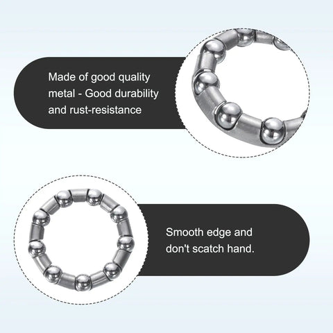 Bicycle Crank Ball Bearing Set One Fifth Inch 6mm Ball Size With Nine Balls Per Bearing Two Pack For Mountain Bike Bottom Bracket Replacement Wheel And Frame Repair Outer 38mm Inner 24mm Ball 8mm, showing close-up of smooth metal ball bearings.