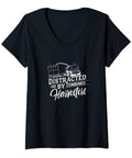 Totally Distracted By Combine Harvesters V Neck T Shirt For Women Funny Harvesting Humor Tee Lightweight Farm Life Gift Idea For Christmas Or Birthday Everyday Use