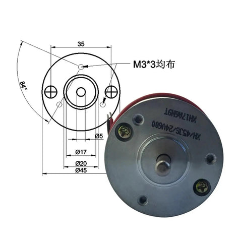 Badass 4575 DC Motor Packs A Permanent Magnet Punch runs sweet on 12 or 24 volts with detailed schematic showing dimensions.