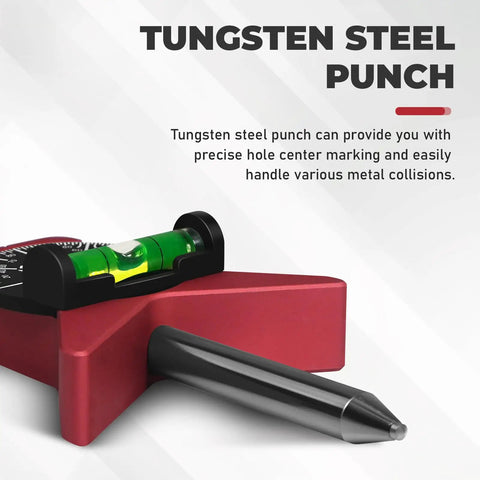 Premium Tungsten Steel Pipe Center Locator Punch For 1.5 To 6 Inch Conduit with bubble level for precise marking.