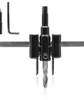 Adjustable Circle Hole Cutter For Wood And Drywall From One And Three Sixteenth Inch To Twelve Inch With One Eighth To Two Inch Cutting Depth And Three Eighth Inch Shank Includes Drill Bit And Hex Wrench For Plaster Plastic Plywood Pro Grade Aracombie.