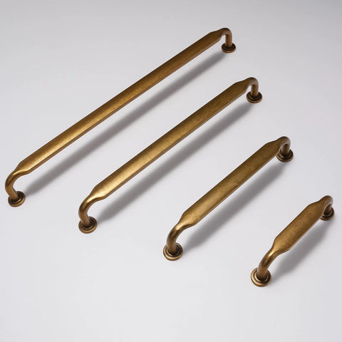 Antique Brass Cabinet Pulls 5 Inch 128mm Hole Centers Zinc Alloy Vintage Drawer Handles for Kitchen Cabinets 10 Pack Variety Sizes