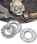 Thrust ball bearings, chrome steel, 15×28×9 mm, 2 pcs; front view showing inner race, balls and outer race.