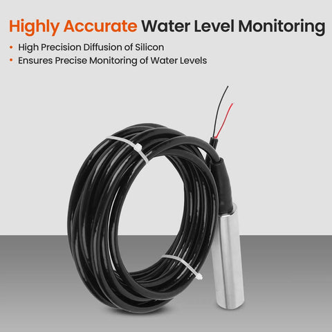 Water Tank Level Sensor 1 Meter TL 136 Hydrostatic Liquid Level Transmitter with 24V DC Output, durable stainless steel and cables