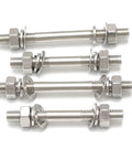 Beefy M12 Double-Ended Threaded Rod Kit In 304 Stainless Steel Through-Wall Bolt Set with Nuts Washers and Spring Washers Includes Two Sets M12x70