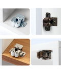 Five Pack Twin Roller Cabinet Door Catches With Screws For Home Furniture installed on various cabinet surfaces