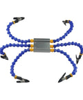 Hosrivae Flexible Helping Hands Tool With 6 Adjustable Vise Arms And Heat Resistant Clip Tips For Soldering Iron Holder and PCB Welding Repair, blue color.