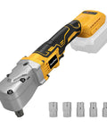 Heavy Duty Right Angle Impact Wrench Compatible With Dewalt 20V Max Cordless with five metal sockets, ideal for tight spaces.