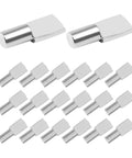 80 Pack 5mm Shelf Pegs Spoon Shape Iron Cabinet Pegs, Heavy Duty Nickel Plated Bracket, shown in rows on white background