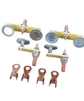 Jiawu Heavy Duty Magnetic Welding Support Set Includes 4 Pcs Durable Copper Tail Ground Clamps For Mechanical Repair And Sheet Metal Work, showing strong magnets and copper clamps.