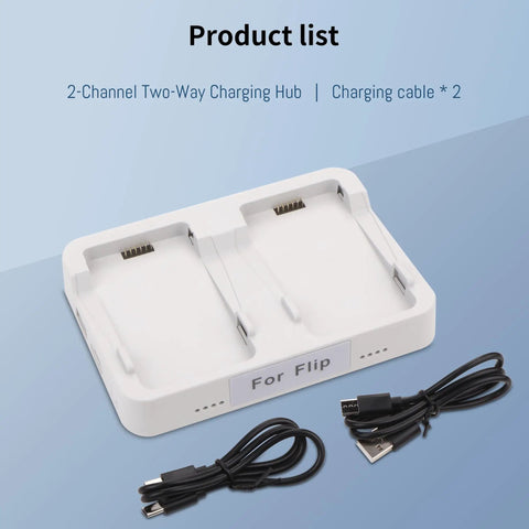 Dual Battery Charger For Flip Drone Battery With 45W Display And Parallel Charging Hub Charge Two Batteries At Once With USB Cable