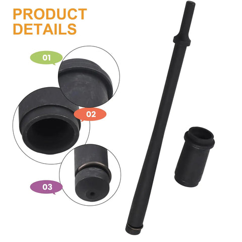 Close-up of Three Eighth Inch Pin Bushing Removal Tool Kit With Eleven And A Half Inch Driver showing tool details and parts