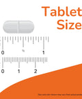 Tablet size with ruler showing measurements for Legendary Cardiovascular Support Formula With Bergamonte And Plant Sterols For Legit Cholesterol Balance Vegan Non Gmo 120 Tablets.