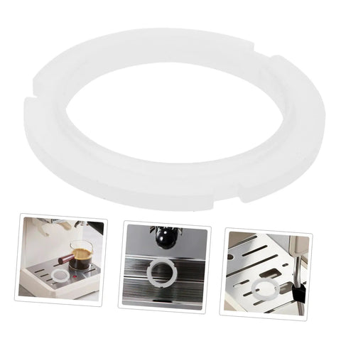Pro Grade Silicone Replacement Gasket Seal Ring For Coffee Machines And Espresso Makers Easy Fit For E61 Heads Heat Resistant Seal For Longevity No Mess Leaks Keeps Brews Smooth And Consistent, white silicone ring, multiple installation views