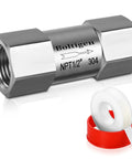 1/2 inch stainless steel spring check valve with Teflon tape