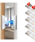Slim Stainless Steel Magnetic Cabinet Door Catch Set Ultra Thin Latches With Adhesive Easy Install Pack Of 10 image with door