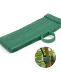 Green Garden Cable Ties For Plants And Vines, Adjustable Nylon Ties, 100 Pack, 8 Inch, shown with loop around plant support