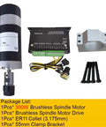 Beefy 300W CNC Brushless Spindle Air Cooled 36V 12000 RPM With Hall Sensor ER11 Collet 52mm Clamp Bracket Power Supply Spindle Drive Kit