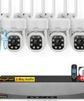 3K Ultra HD PT Wireless Security Camera System With AI Human Tracking, Dual Band 2.4G/5G WiFi, 130 Degree Wide Angle, 4TB HDD