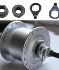 Three Eighths Inch Black Bike Hub Flange Nut Kit With Front And Rear Wheel Safety Washers Eight Piece Set on bike hub