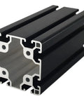 Workhorse 8080 Aluminum Profile 80x80mm Square Frame, 250mm Length, showing black anodized European standard linear rail