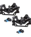Built Tough Mechanical Disc Brake Kit For Mountain And Road Cycles featuring black adjustable aluminum alloy calipers and mounting bolts.