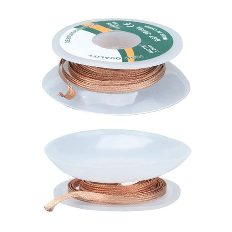Desoldering Wick Braid 1.5M No Clean Copper Solder Removal Tool coiled in spool for electronics repair and PCB work