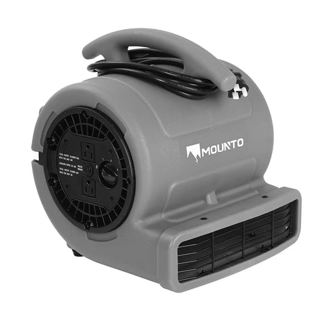 1/4 HP Air Mover With 1000 CFM Two Speed Carpet Dryer and Floor Fan Grey
