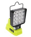 GOWENIC Cordless Floodlight with 6000lm brightness, LED panel, and yellow battery base for versatile lighting tasks.