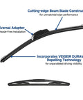 Heavy Duty Windshield Wiper Blades 3 Pack Designed For Jeep Wrangler Jk Models 2007 2017 with cutting-edge beam blade construction.