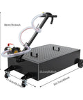 Cool Electric Oil Drain Pan With Pump And Hose For Cars Trucks Rvs, 20 Gal Steel Cart On Wheels With Dimensions 90cm x 71.6cm x 15.1cm.