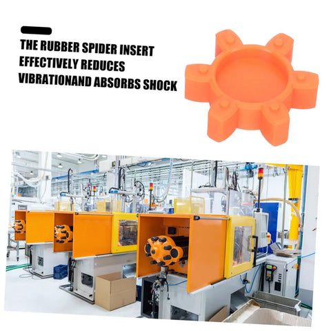 Plum-Shaped Rubber Coupling Pad For Jaw Couplings, Pro-Grade Flexible Shock Absorbing Cushion in industrial setting.