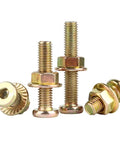 Bulk Stainless Steel Hex Socket Screws And Flange Nuts Kit M6x40 Allen Bolts Set 50 Count Zinc Plated Flat And Round Head Drive Fasteners For Indoor Outdoor Use High Torque Durable Hardware, gold bolts and flange nuts