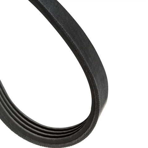 Top Tier Badass Engineered Rubber Drill Press Drive Belt Set Of Two Ribbed Poly V Replacement Belt close-up view of a ribbed black rubber belt.