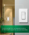 Sleek White Companion Dimmer Switch Designed For No Sweat Multi Location Wiring And Flawless Pairing With Sunnata Pro LED Plus Controllers Chill Smooth Dimming Easy Retrofit Fix installed in a modern setting.