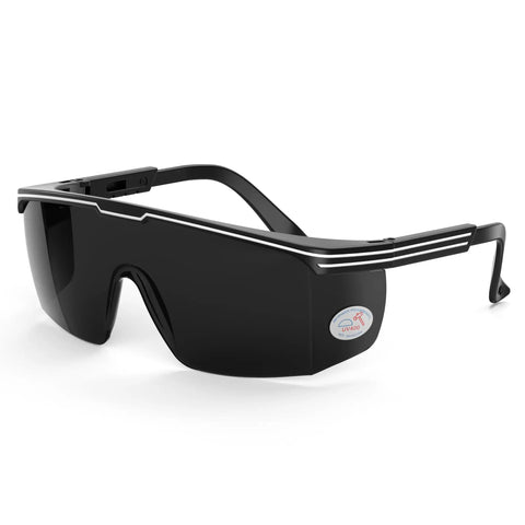Anti Fog Safety Glasses With Side Shields UV400 Protection Tough As Nails Eyewear shown in black frame and lenses.