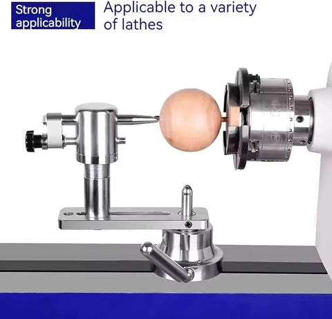 Heavy Duty Woodworking Lathe Tool With Multi Functional Spherical Holder And Ball Turning Cutter For DIY Projects Plus Workshop Setup 12 To 20 Inch Rail Widths And Quick Centering System with wood sphere and metal parts