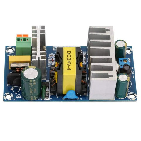 Beefy 100W Switching Power Supply Module For Industrial Use With High Efficiency And Wide AC Input 85-245V, Compact 4.2 X 2 X 1.1 Inch DC Output Converter, Rugged Industrial Grade Power Supply For Machinery And Automation, 24V board with heatsink