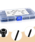 M3 Stainless Steel Hex Socket Cap Screws Kit 480 Pcs Self Tapping Wood Screws Assortment Set Hex Drive Cap Head Self Drilling Black Finish
