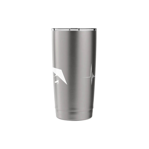 Hang Gliding Heartbeat Pulse Line EKG Stainless Steel Insulated Tumbler for Sky Aces, Adrenaline Junkies, and Cloud Riders