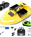 Glow In The Dark RC Bait Boat With GPS Autopilot Dual Motors 12000mAh Battery Long Range 546 Yards Triple Bin 4.4 Lbs Capacity
