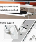 Installation of Full Extension Ball Bearing Drawer Runners For Under Desk Keyboard Shelf, Height Adjustable Cabinet Slides, metal rails, 107mm by 350mm