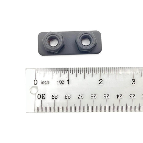 Ranger Hinge Plate OEM Part 5256140-458 with ruler for size reference, precise fit component for UTV models, high-quality replacement