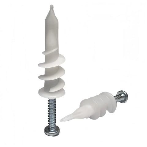Heavy Duty Self Drilling Drywall Anchors With Screws For No Sweat Quick Snap Installation Into Hollow Walls Perfect For Hooking Up TVs And Bulky Shelves Pack Of Four.